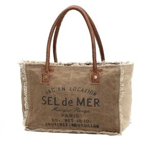 MYRA USA Sel De Mer Boho Overnight Canvas Zip Top Travel Bag Khaki NWOT
